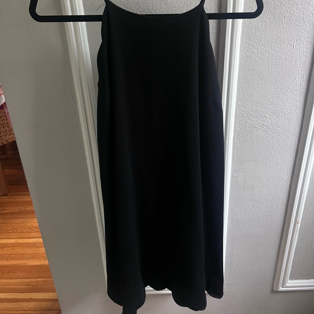 Black scalloped mini dress
